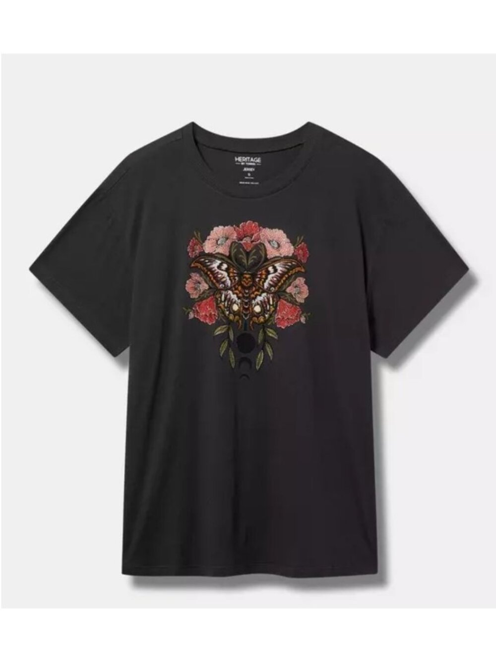 Torrid Gray Sparkle Moth Relax Fit Heritage Jersey Crew Tee T shirt Top 6